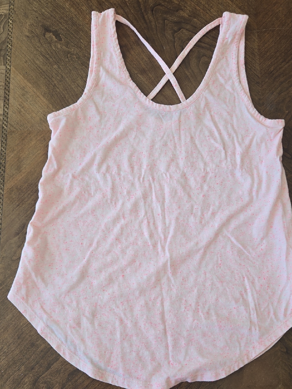 LOFT Pink Speckled Crossback Tank Top